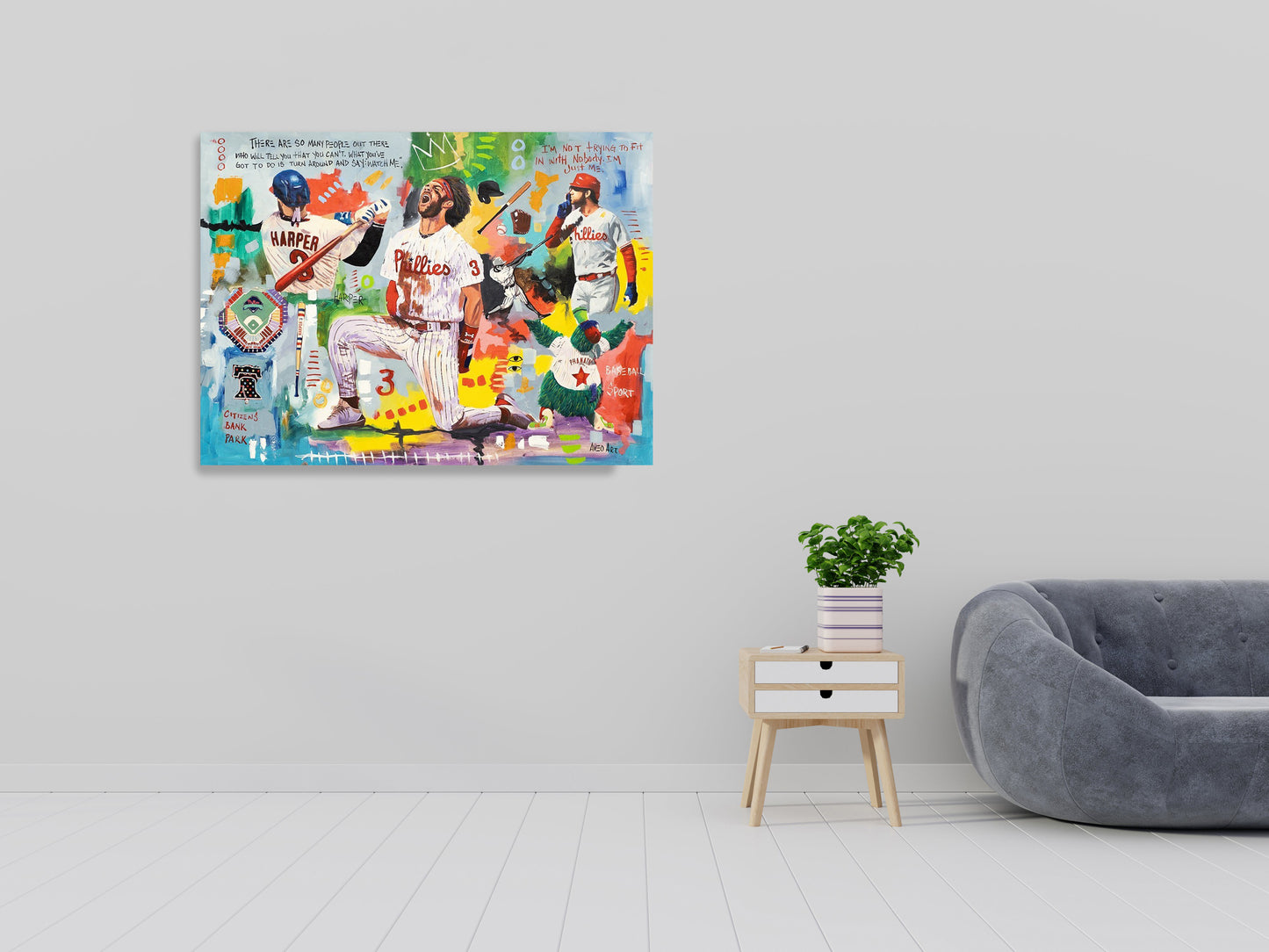 Bryce Harper Phillies Baseball Team - Modern Pop Art Canvas