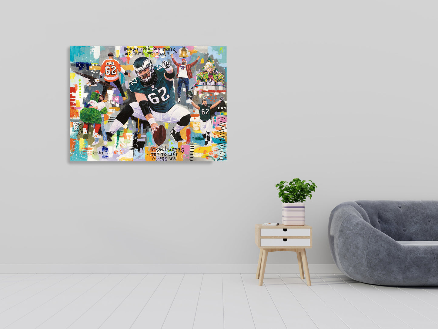 Jason Kelce Eagles Football Team 2025 Modern Pop Art Canvas