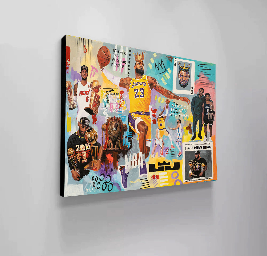 Lebron James Lakers Basketball Team - Modern Pop Art Canvas