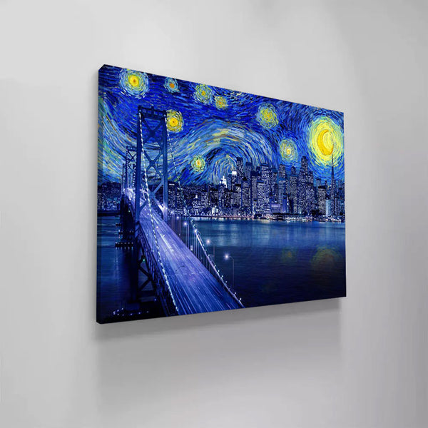 Oakland Bay Bridge, San Francisco, Starry Night