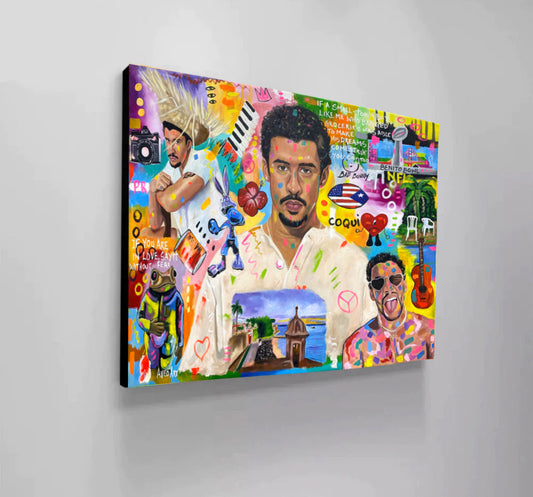 Bad Bunny's (Benito Bowl) 2025 Modern Pop Art Canvas Print