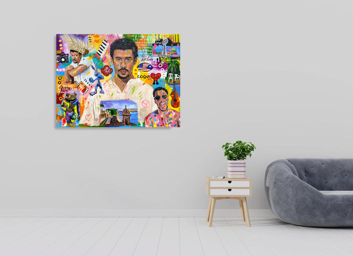 Bad Bunny's (Benito Bowl) 2025 Modern Pop Art Canvas Print