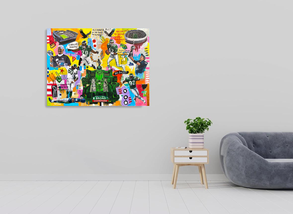 Eagles Team Legends Football 2025 Modern Pop Art Canvas Print