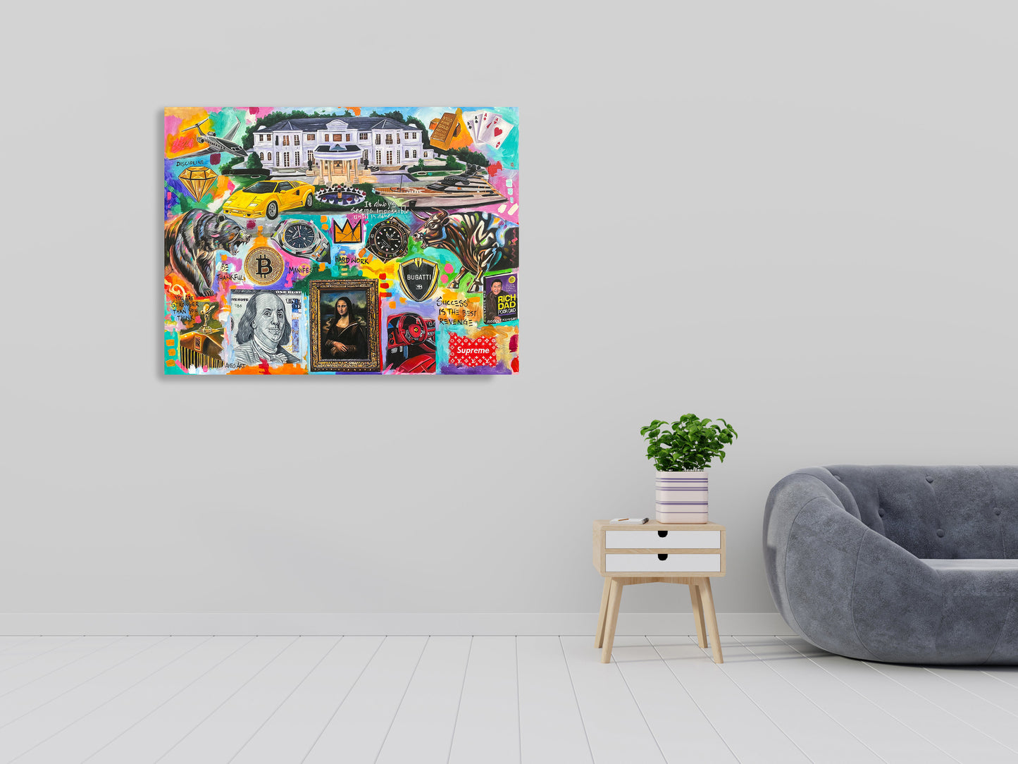 Billionare Abstract Art 2025 Modern Pop Art Canvas Print