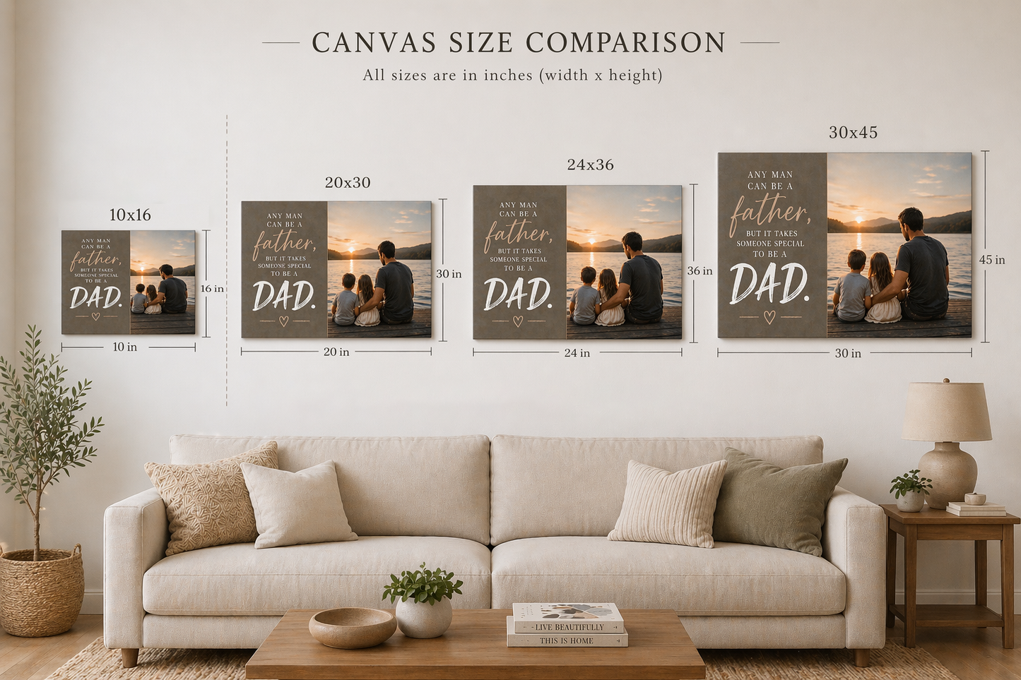 Dad Love Custom Canvas Print