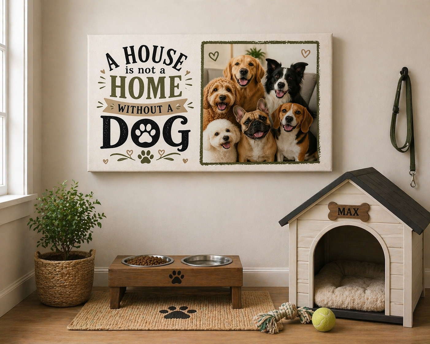 Dog Love Custom Canvas Print