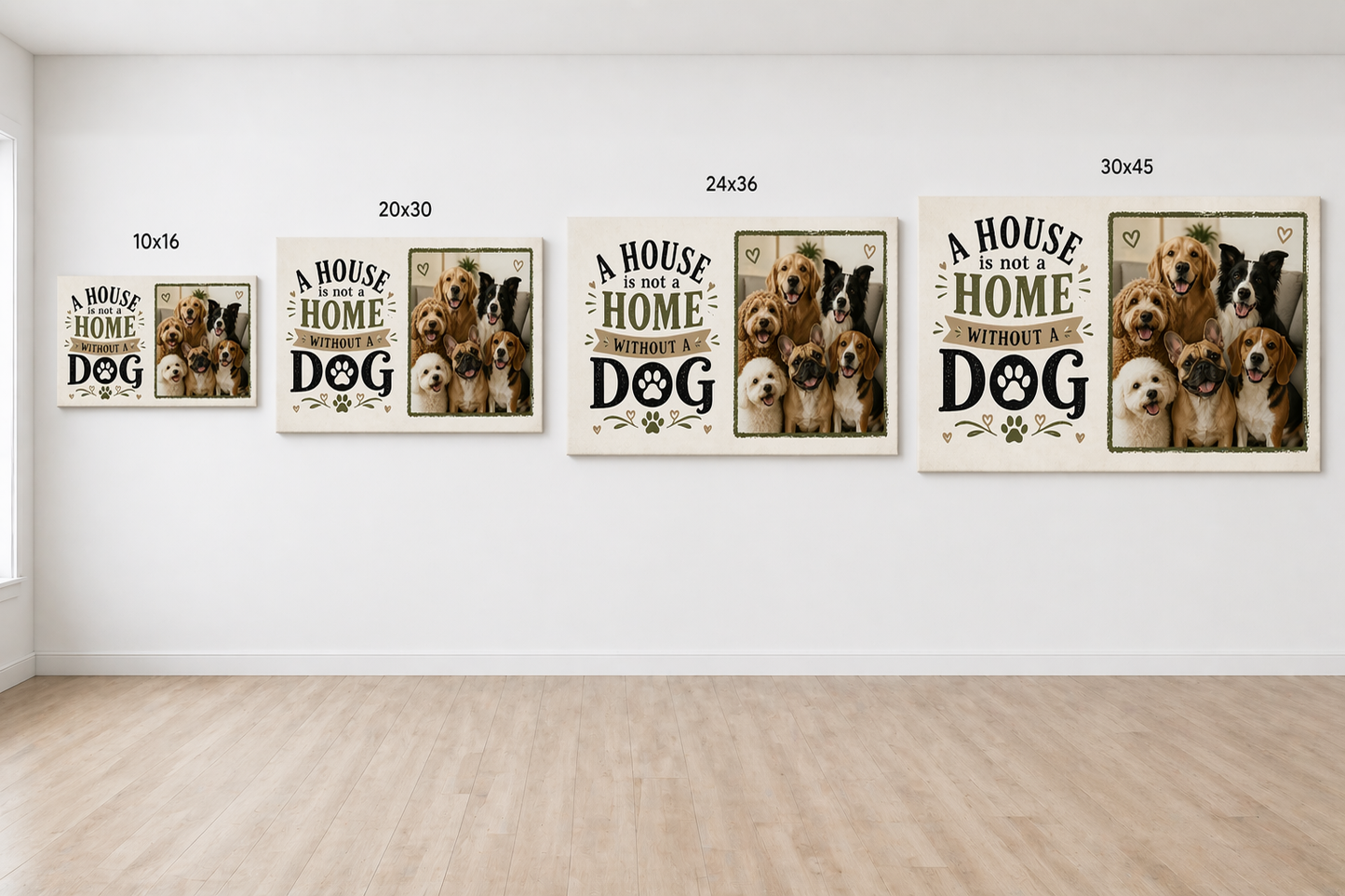 Dog Love Custom Canvas Print