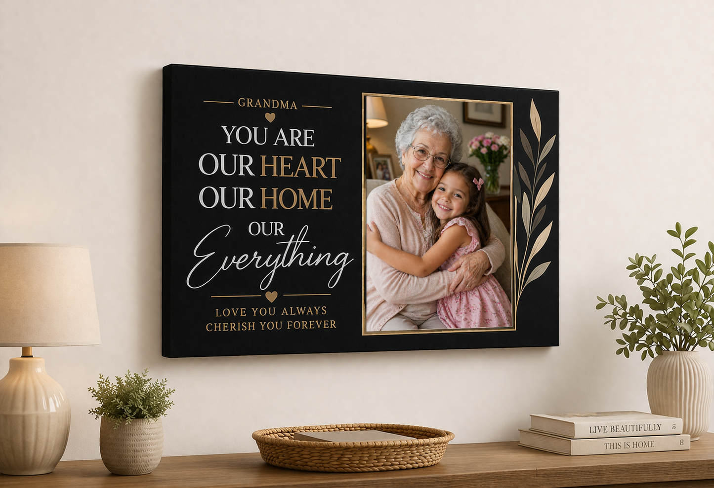 Grandma Love Custom Canvas Print