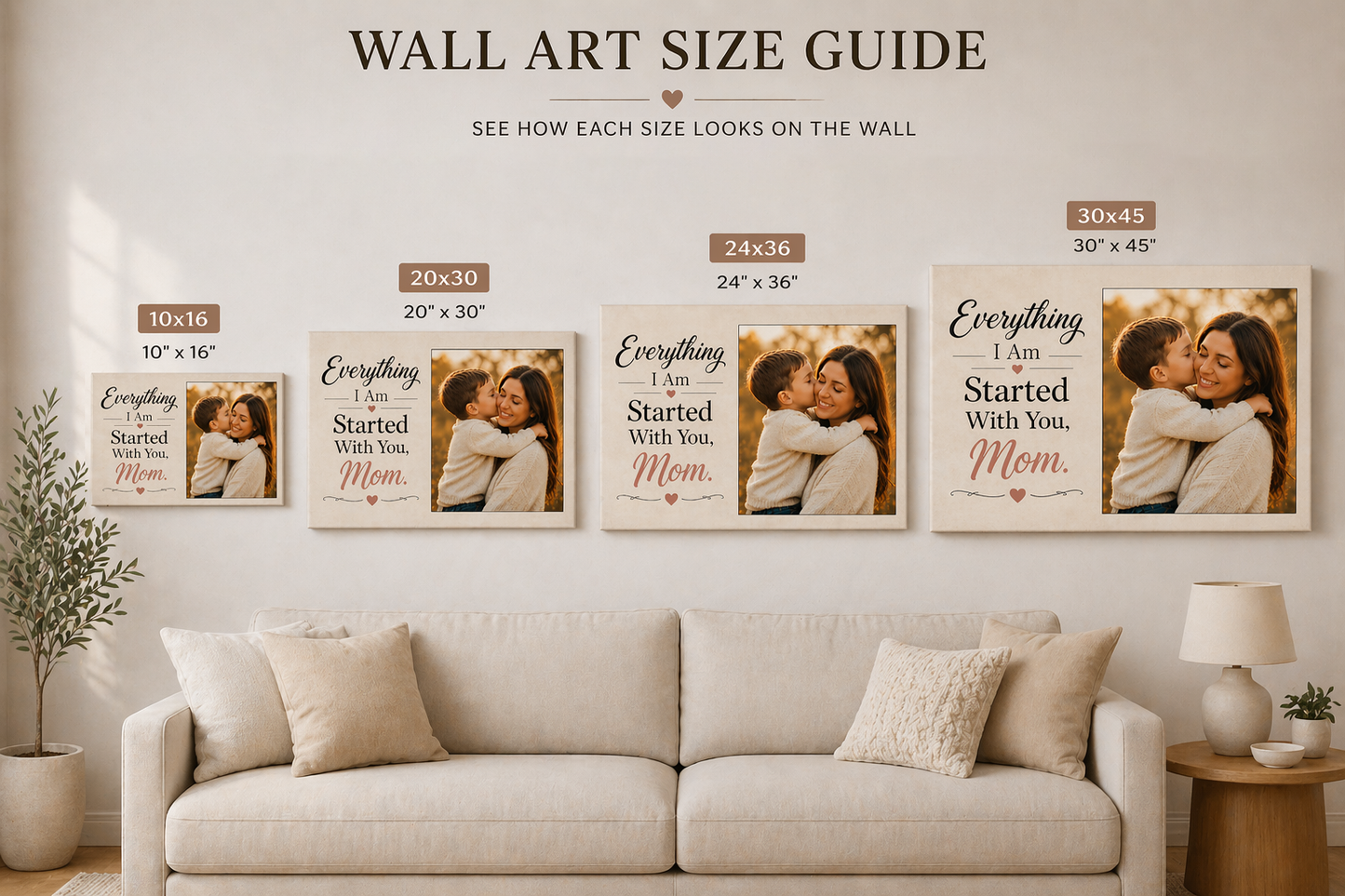 Mom Love Custom Canvas Print