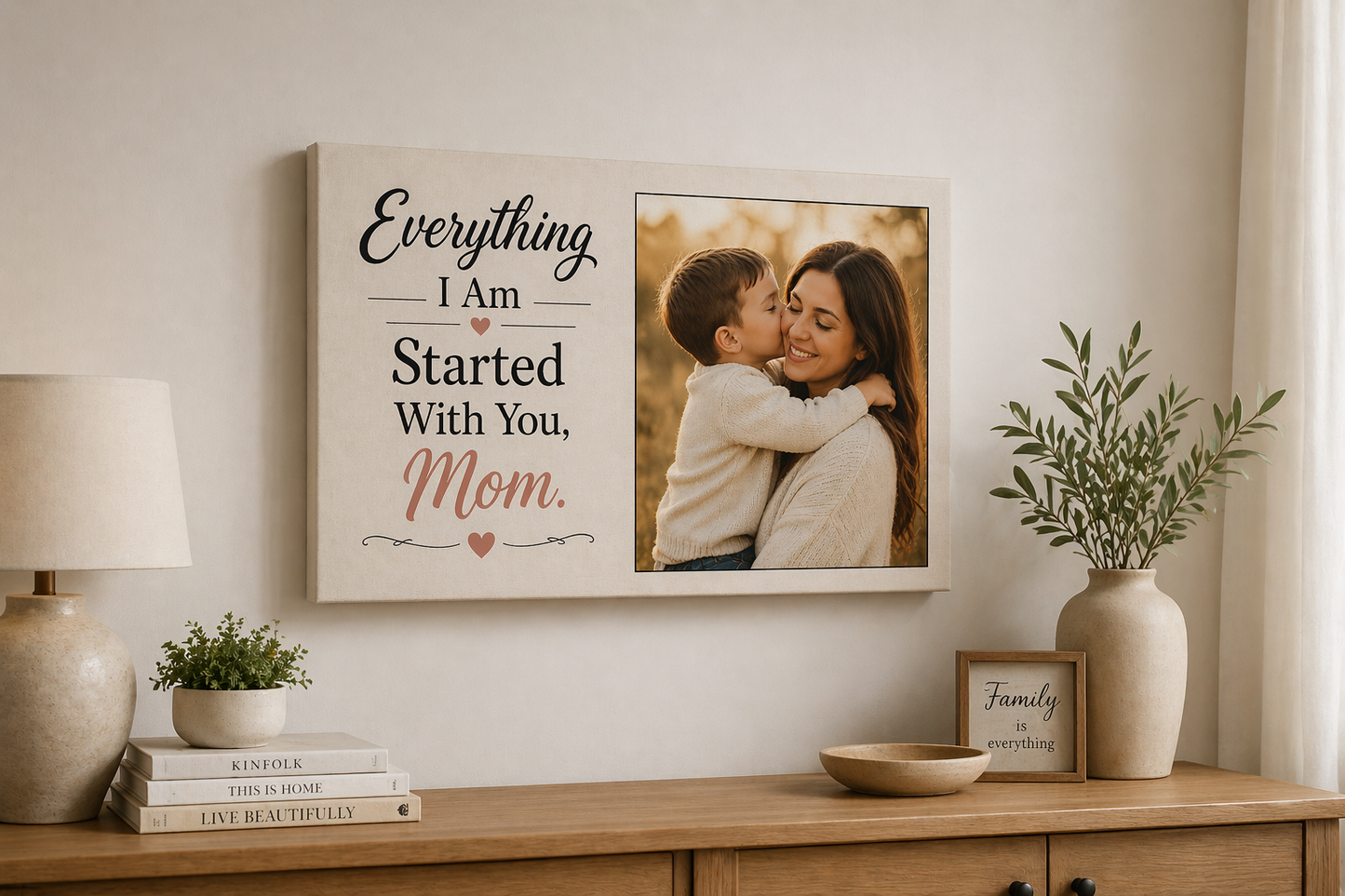 Mom Love Custom Canvas Print