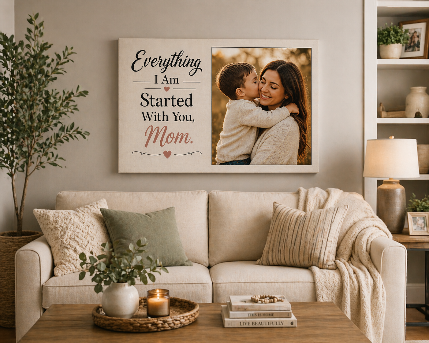 Mom Love Custom Canvas Print