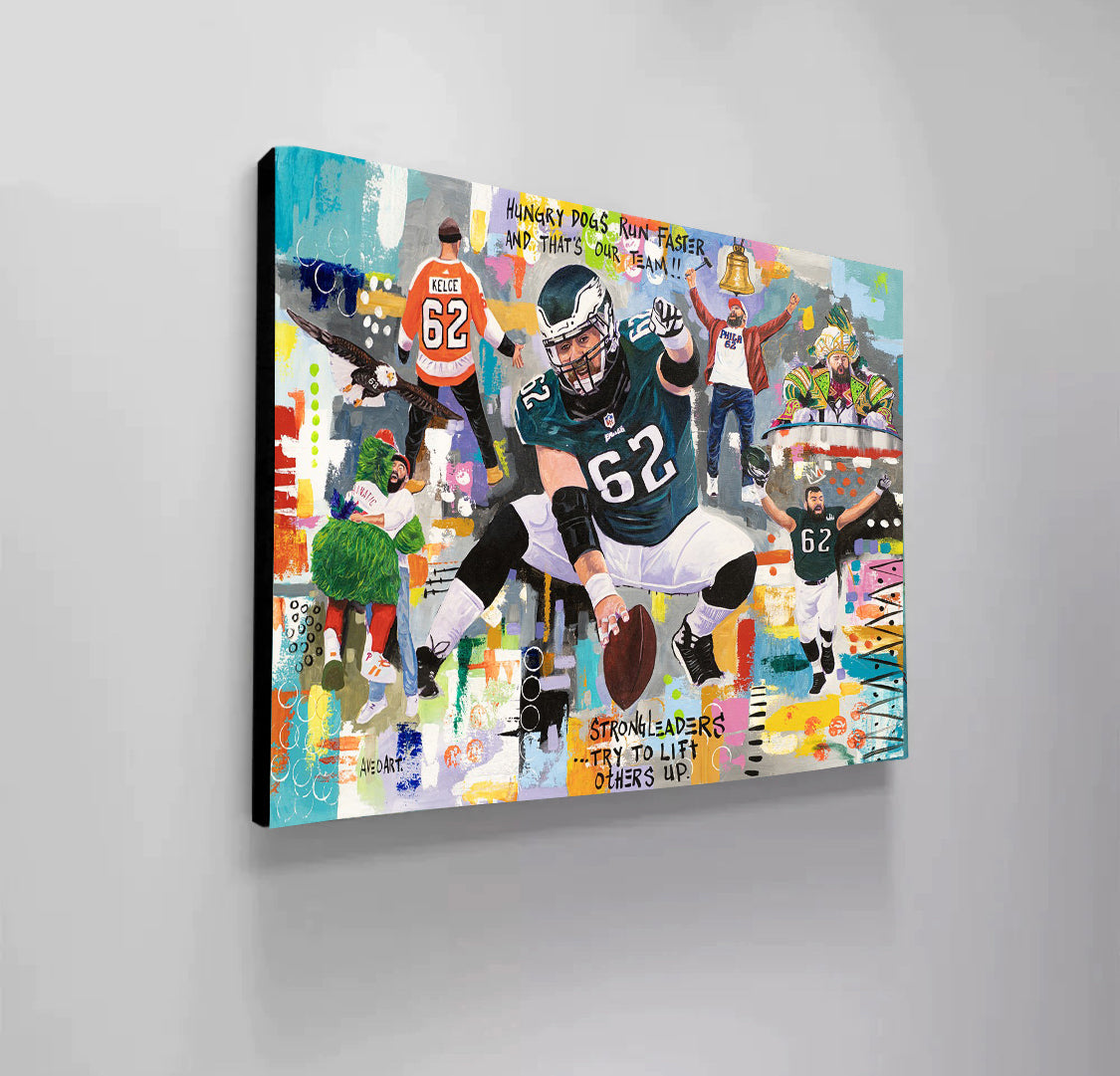 Jason Kelce Eagles Football Team - Modern Pop Art Canvas