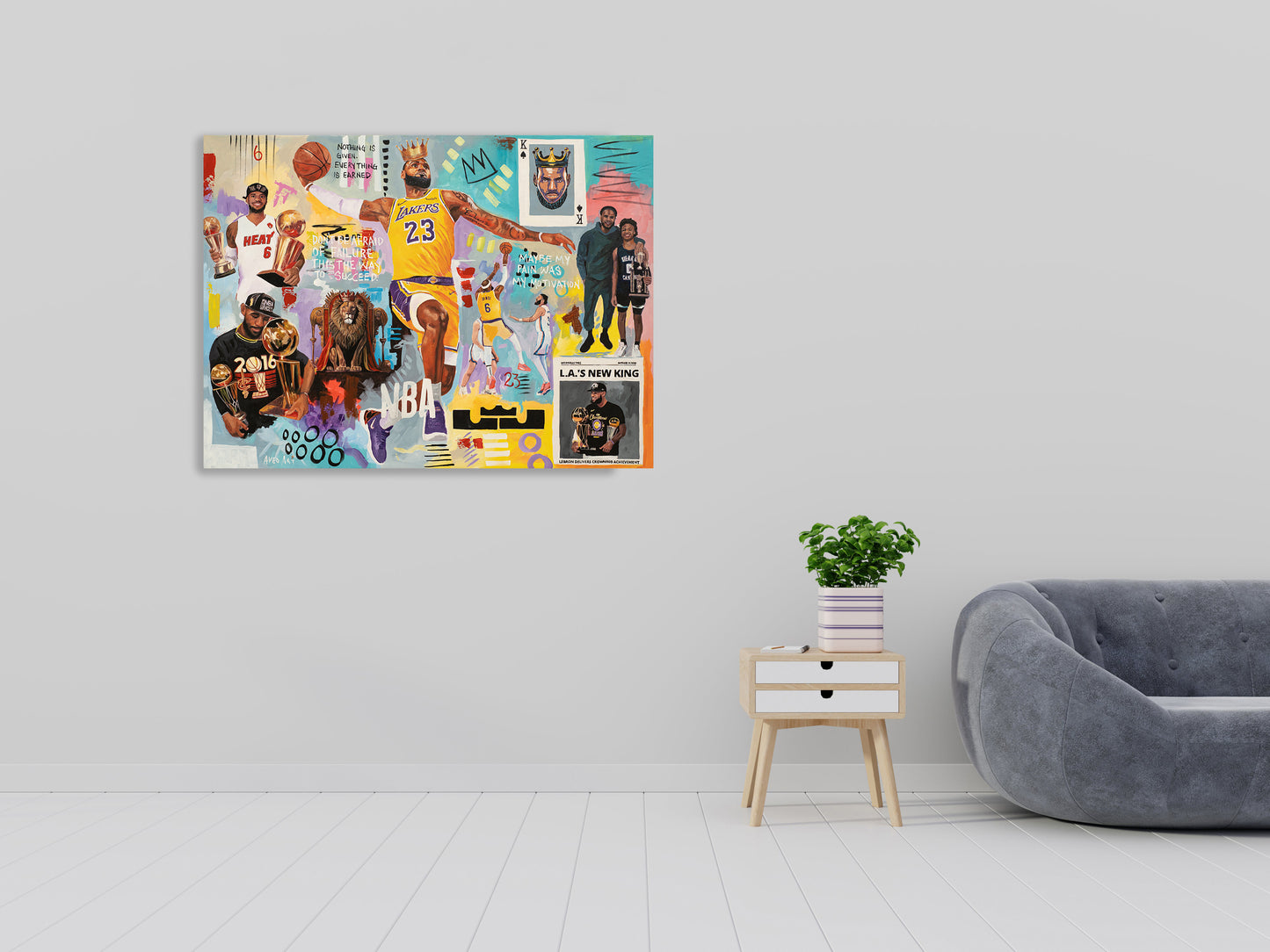 Lebron James Lakers Basketball Team - Modern Pop Art Canvas