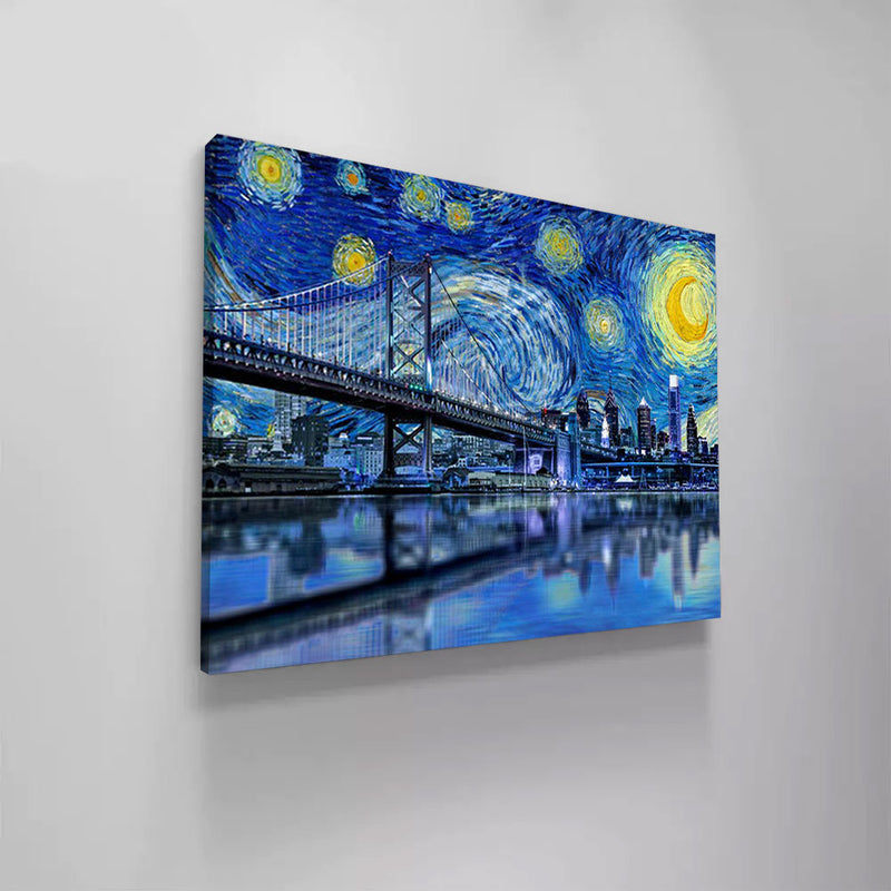 Ben Franklin Bridge, Philadelphia Starry Night