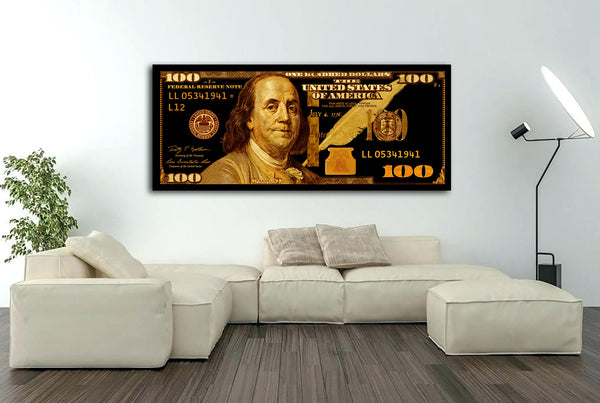 Golden $100 Dollar bill