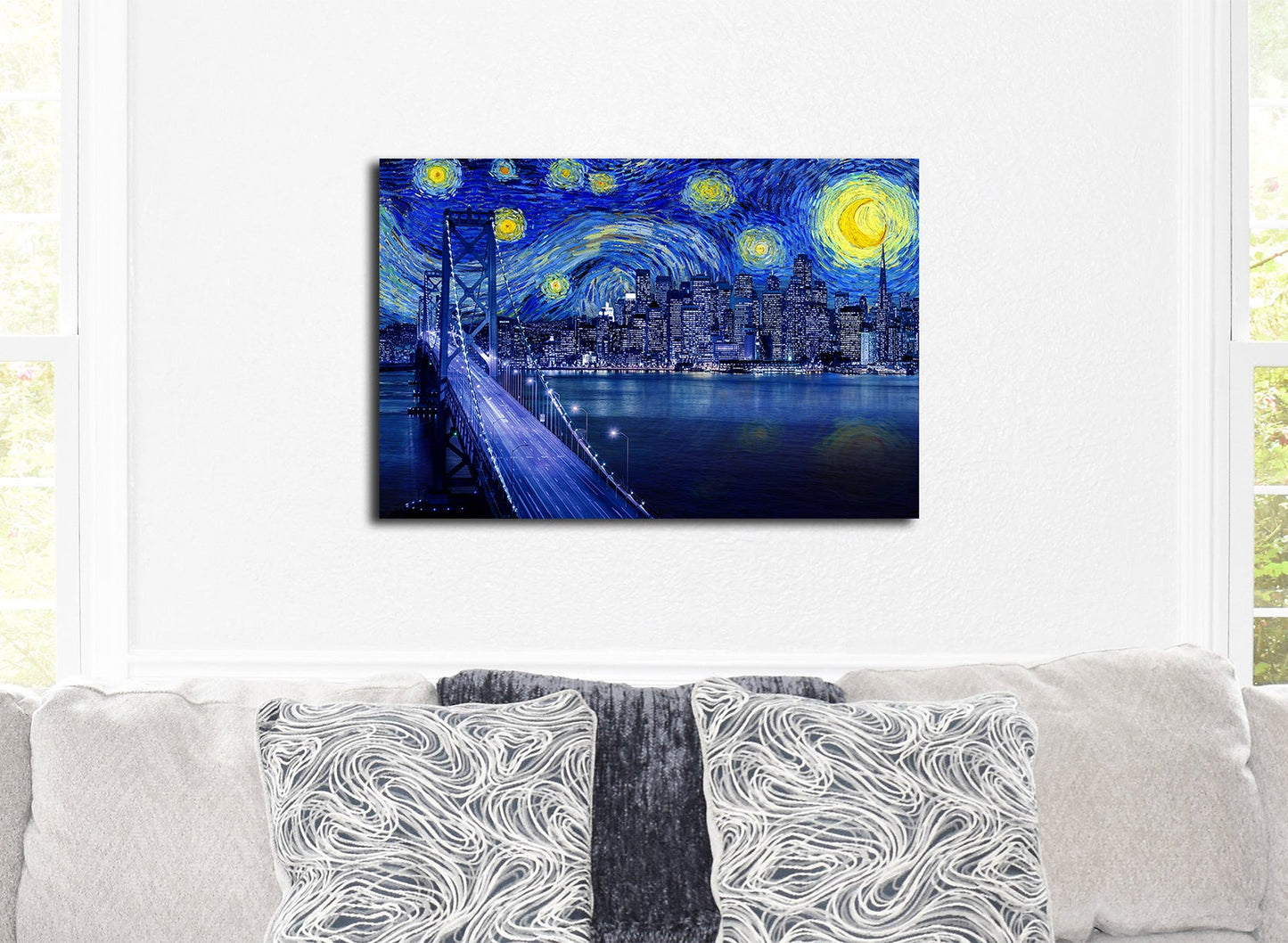 Oakland Bay Bridge, San Francisco, Starry Night